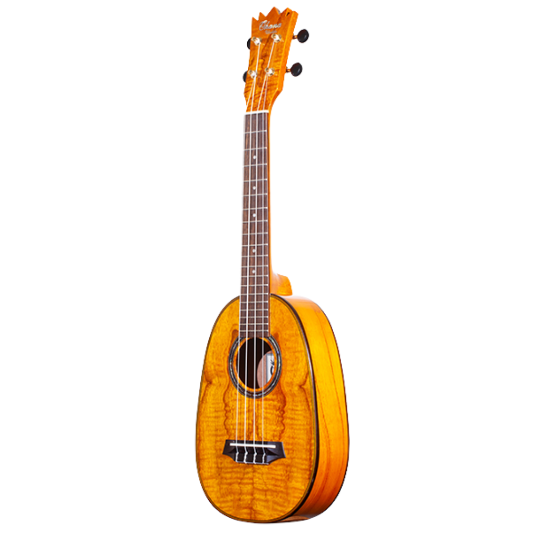 Pineapple PKC-150SMO Spalted Mango Concert Ukulele with glossy finish and abalone inlays.