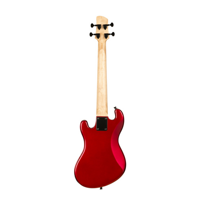 Kala UBASS-SB-RD-FS Candy Apple Red Fretted U•BASS® with solid body, vibrant tone, and smooth playability for dynamic bass sounds.