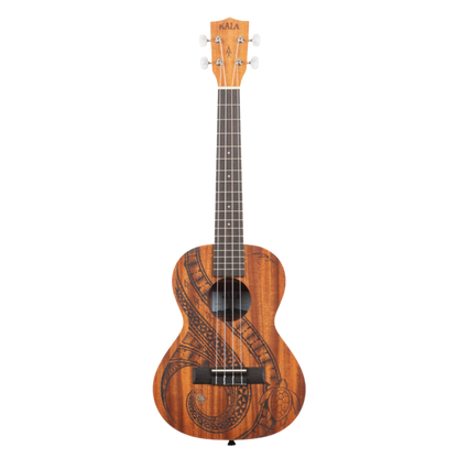 Kala Guidance Mahogany Tenor Ukulele with sea turtle laser-etched design