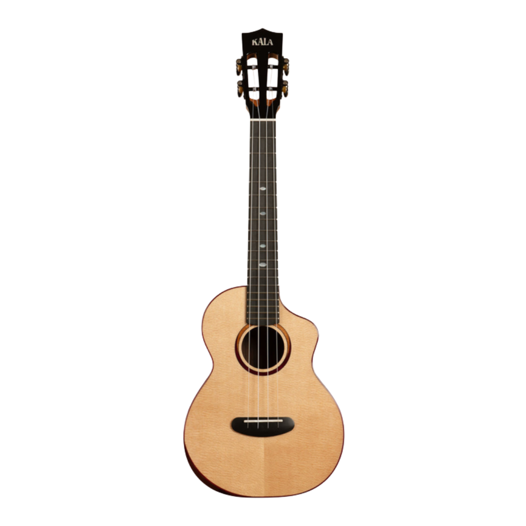 Kala KA-CT-SSRW-TG-C Contour All Solid Gloss Spruce Rosewood Tenor Ukulele with slotted headstock and deluxe gig bag