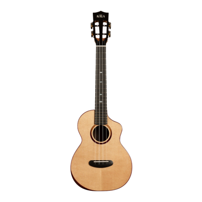 Kala KA-CT-SSRW-TG-C Contour All Solid Gloss Spruce Rosewood Tenor Ukulele with slotted headstock and deluxe gig bag