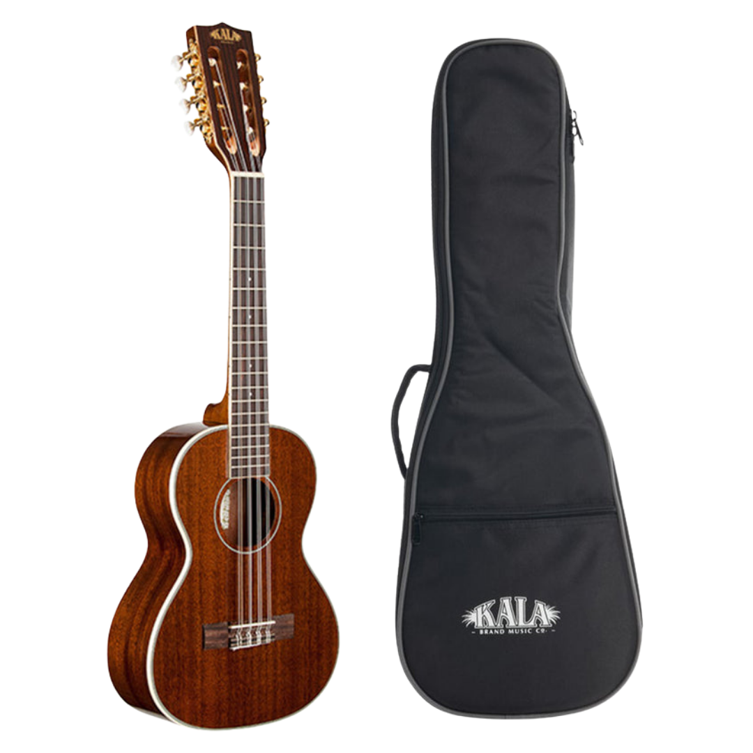 Kala KA-8 Eight String Tenor Ukulele with mahogany body, gloss finish, and 8-string setup.