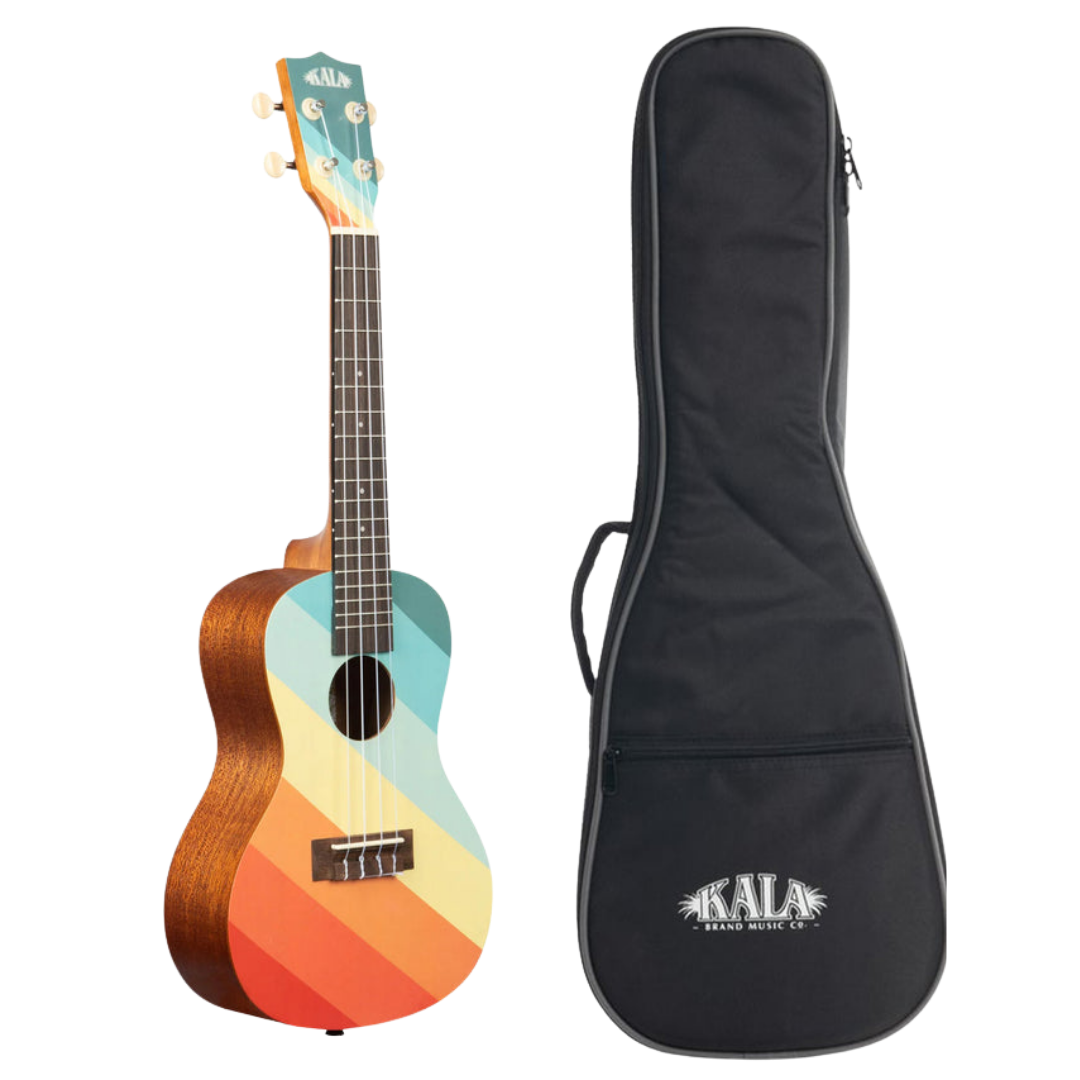 Kala Surf Far Out Concert Ukulele w/ Gig Bag – Retro Surf Style Meets Classic Ukulele Sound - KA-SURF-FAROUT