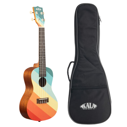Kala Surf Far Out Concert Ukulele w/ Gig Bag – Retro Surf Style Meets Classic Ukulele Sound