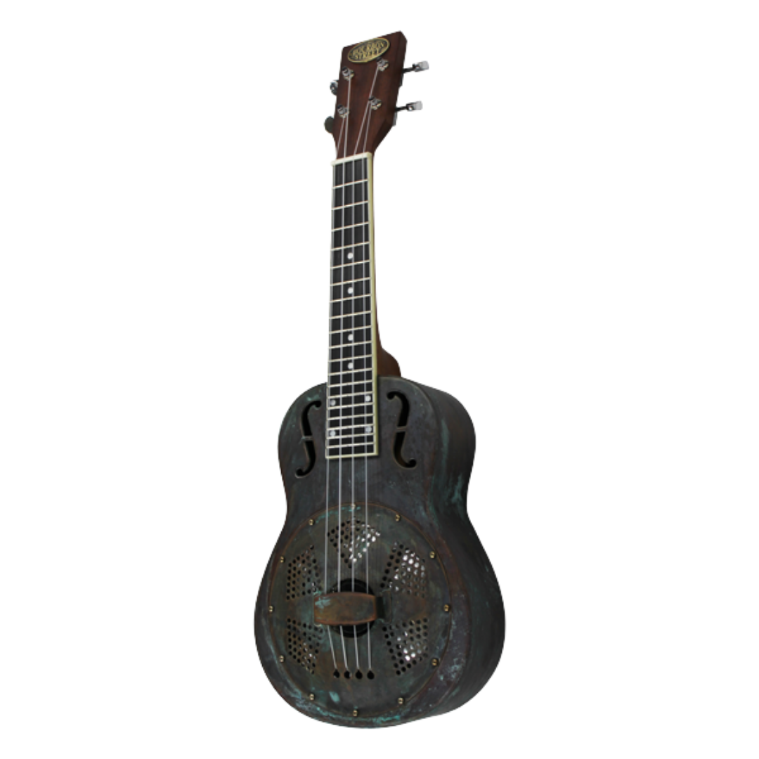 BSR-UK-CR Copper Rust Concert Ukulele with bell brass body and hardshell case.