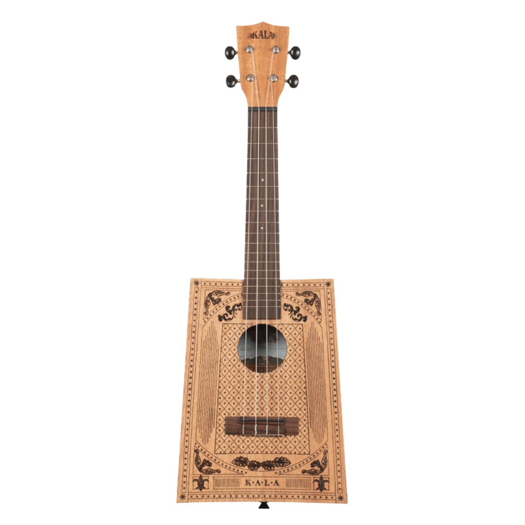 Kala Victorian Cigar Box Concert Ukulele KA-CB-VICT-C with laser-etched Victorian artwork