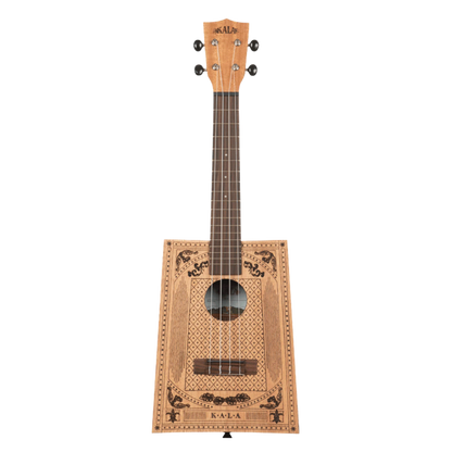 Kala Victorian Cigar Box Concert Ukulele KA-CB-VICT-C with laser-etched Victorian artwork
