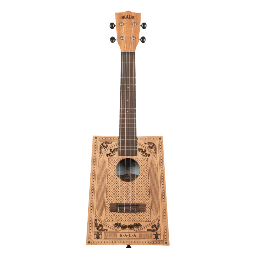 Kala Victorian Cigar Box Concert Ukulele KA-CB-VICT-C with laser-etched Victorian artwork