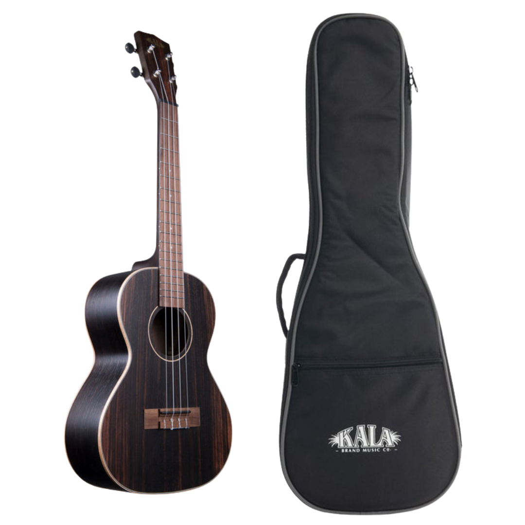 Kala KA-EBY-T Tenor Ukulele – Striped Ebony Body with Maple Binding