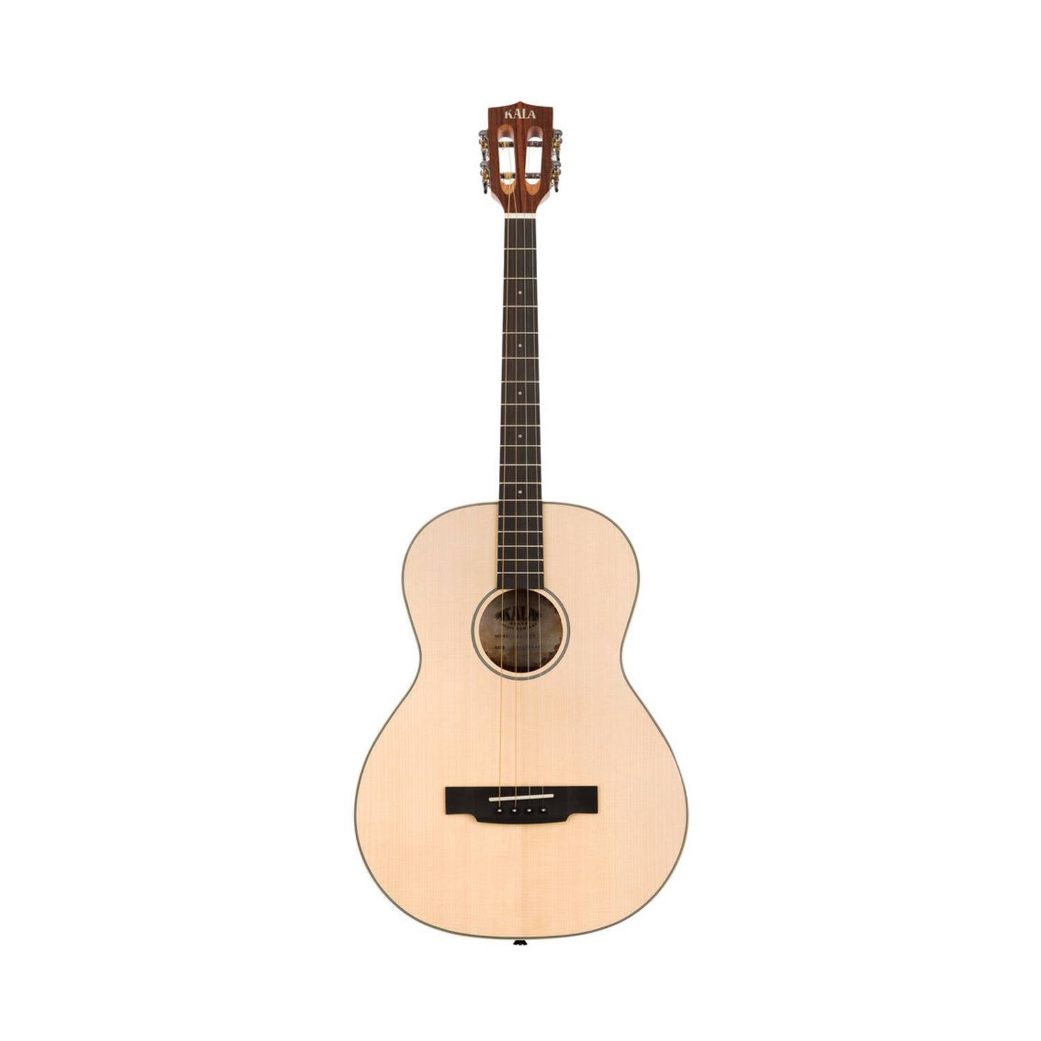 Kala KA-GTR Solid Spruce Top Pau Ferro Tenor Guitar with a bright tone and sleek design, perfect for players of all levels.