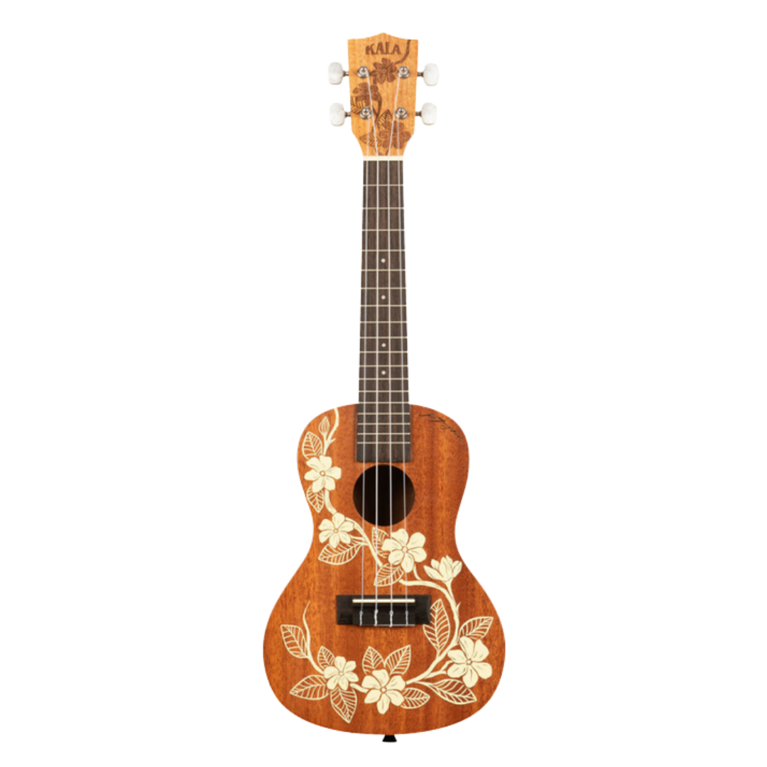 
Kala Gardenia Mahogany Concert Ukulele KA-GARDENIA-C – Voyage Collection with Hawaiian-inspired artwork, mahogany body, Aquila strings – Australia