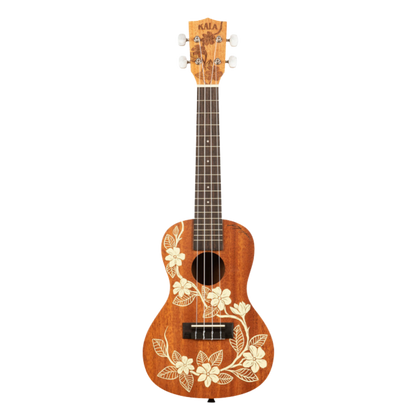 
Kala Gardenia Mahogany Concert Ukulele KA-GARDENIA-C – Voyage Collection with Hawaiian-inspired artwork, mahogany body, Aquila strings – Australia