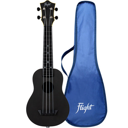 Flight TUS35E Electro-Acoustic Travel Soprano Ukulele Black TUS35EBK Durable ABS Ukulele with Pickup