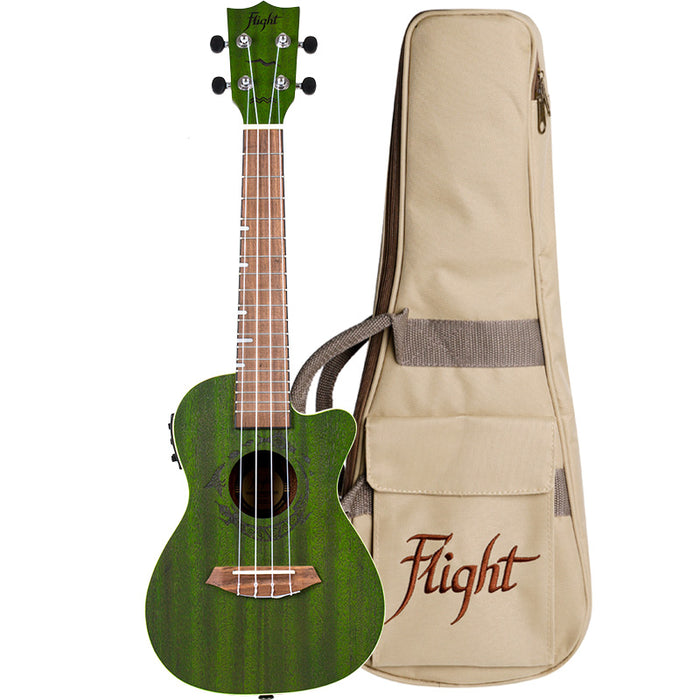 Flight DUC380 CEQ Jade Electro-Acoustic Concert Ukulele with gigbag