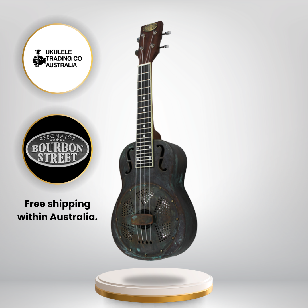 BSR-UK-CR Copper Rust Concert Ukulele with bell brass body and hardshell case.