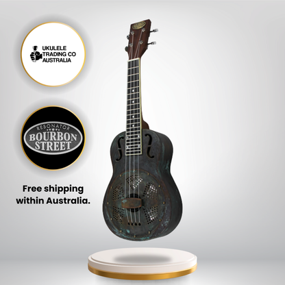 BSR-UK-CR Copper Rust Concert Ukulele with bell brass body and hardshell case.
