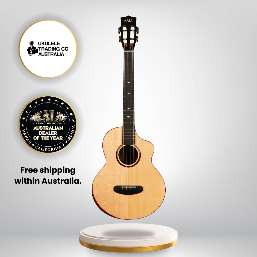 Kala Contour Baritone Cutaway Ukulele KA-CT-SSRW-BG-C with solid spruce top and rosewood body