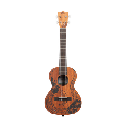 Kala KA-UNITY-T Mahogany Tenor Ukulele with laser-etched design symbolizing unity. Rich tones and cultural artistry