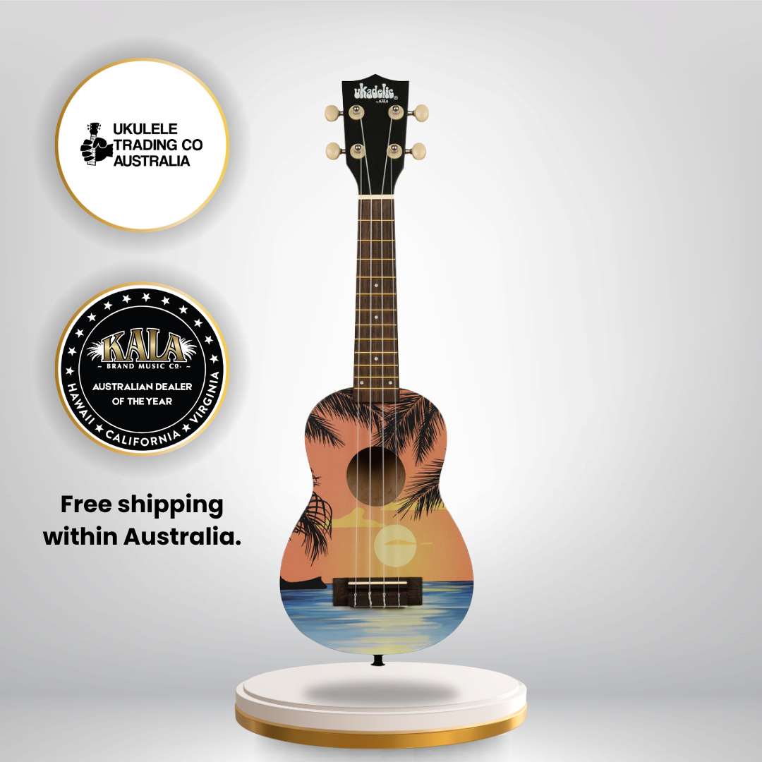 NUK-TROPDAY Kala Ukadelic Tropical Day Soprano Ukulele Island Art Ukulele Australia