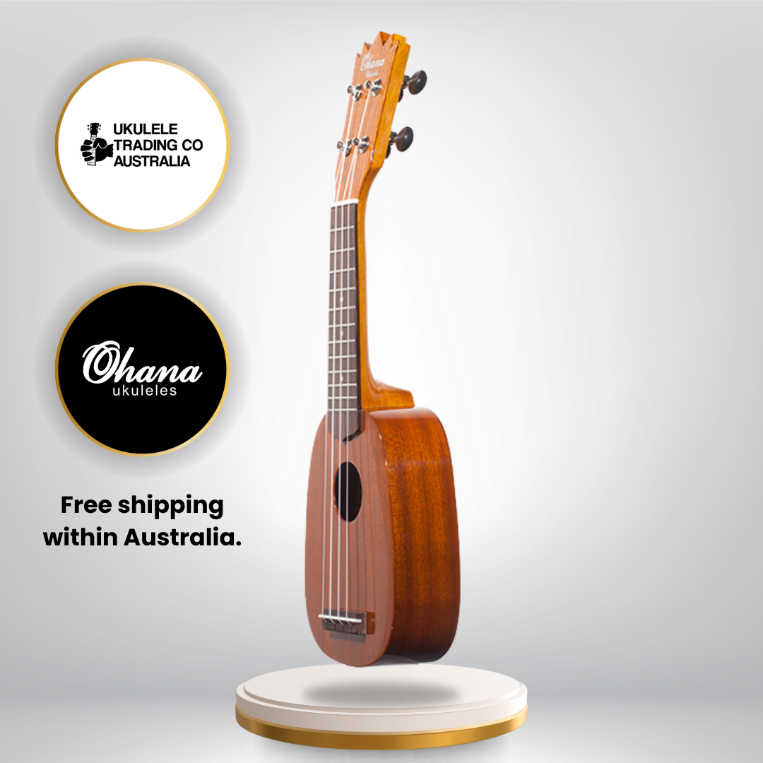 Ohana Sopranissimo Pineapple TTPK-25G – Solid Mahogany Teenie Tiny Ukulele
