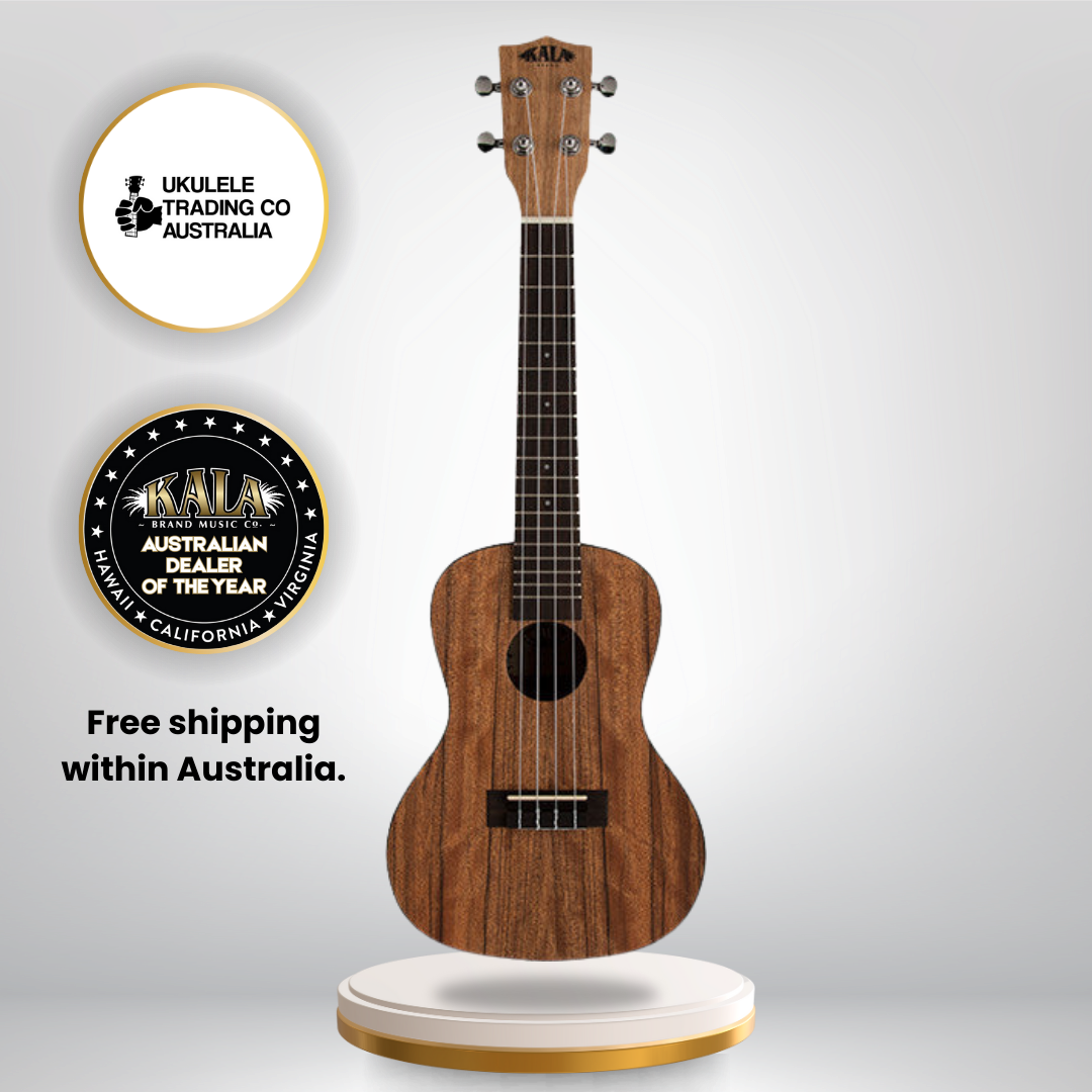Kala KA-PWC Pacific Walnut Concert Ukulele – satin finish, striking walnut grain, concert size.