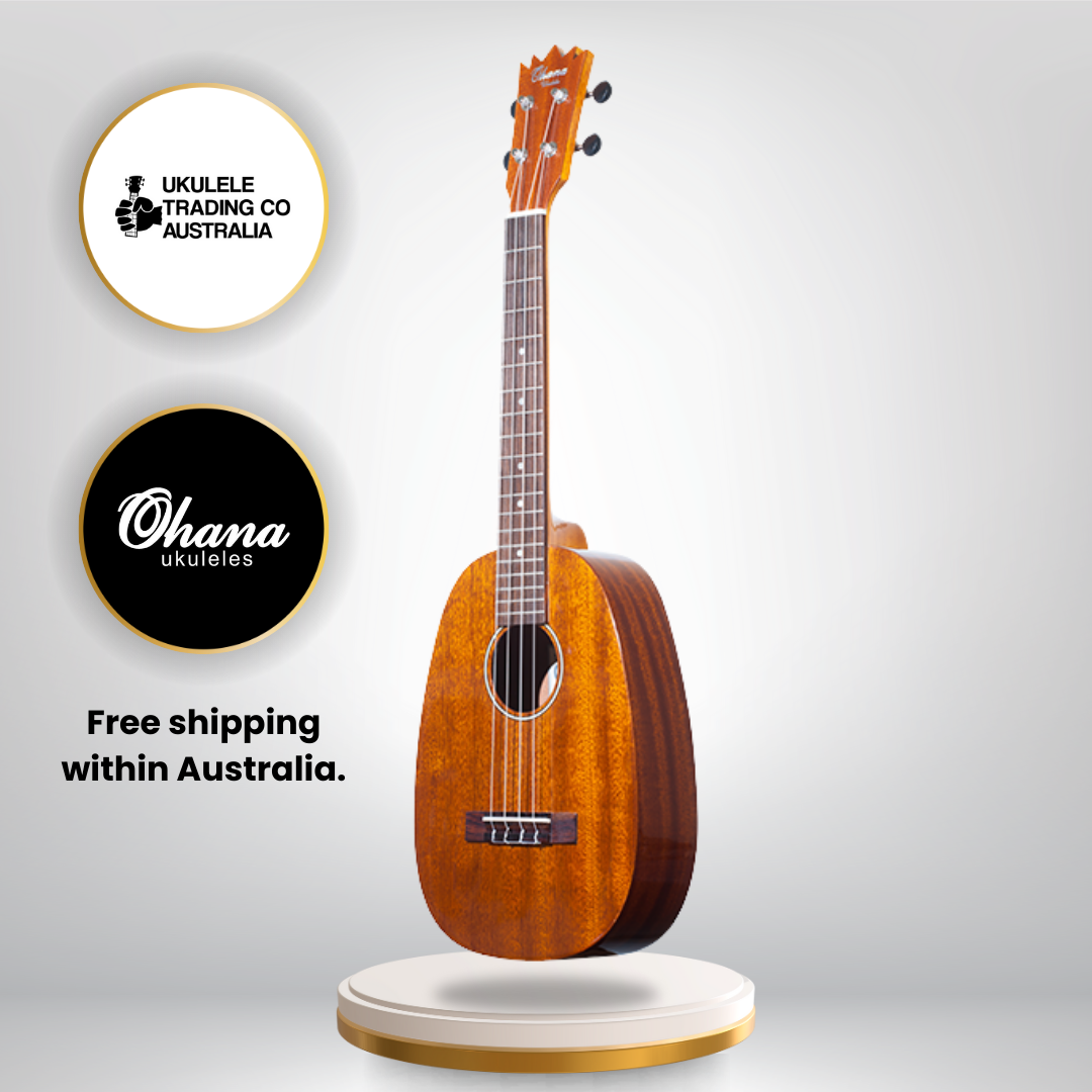 Ohana Sopranissimo Pineapple TTPK-25G Solid Mahogany Mini Ukulele – teenie tiny size with big sound