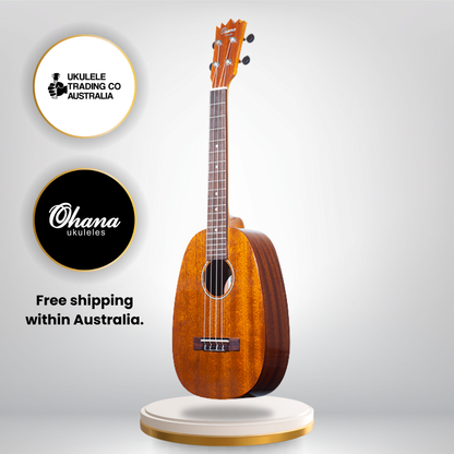 Ohana Sopranissimo Pineapple TTPK-25G Solid Mahogany Mini Ukulele – teenie tiny size with big sound
