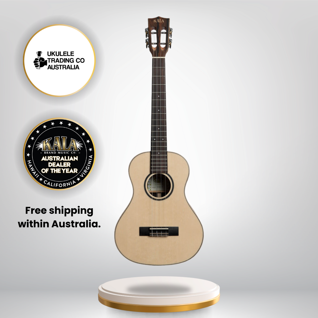 Kala KA-ASZCT-ST Super Tenor Ukulele with solid spruce top and ziricote back, includes Kala bag.