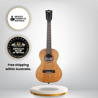Kala KA-CM-T Curly Mango Tenor Ukulele – front view highlighting curly mango grain