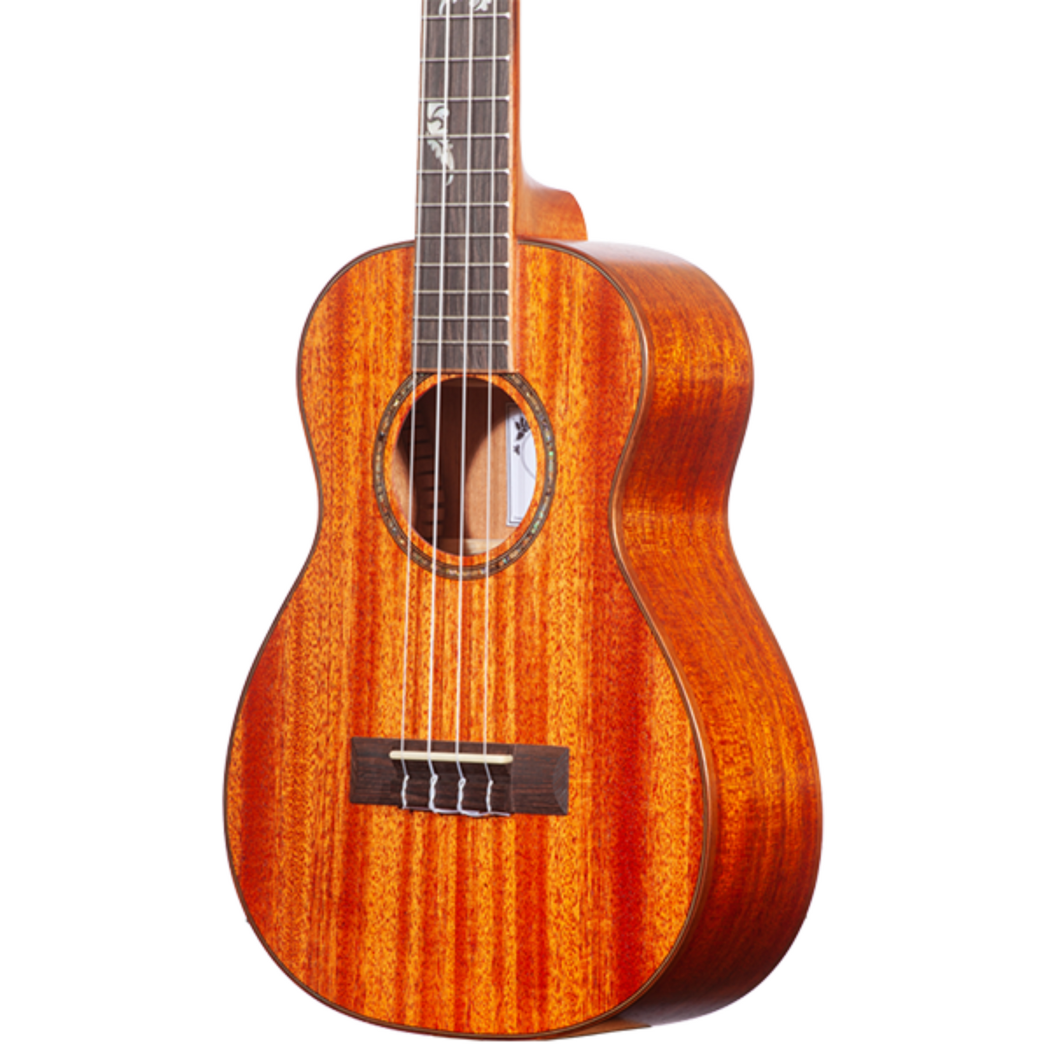 Ohana TK-32 Tenor Ukulele w/ Bag featuring all-solid mahogany, satin finish, slotted headstock, and warm, resonant tone for pure, classic sound. 