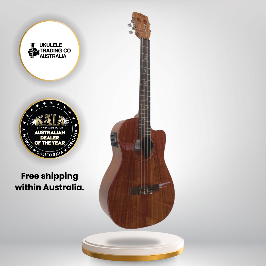 Gloss Australian blackwood concert ukulele with cutaway and electronics