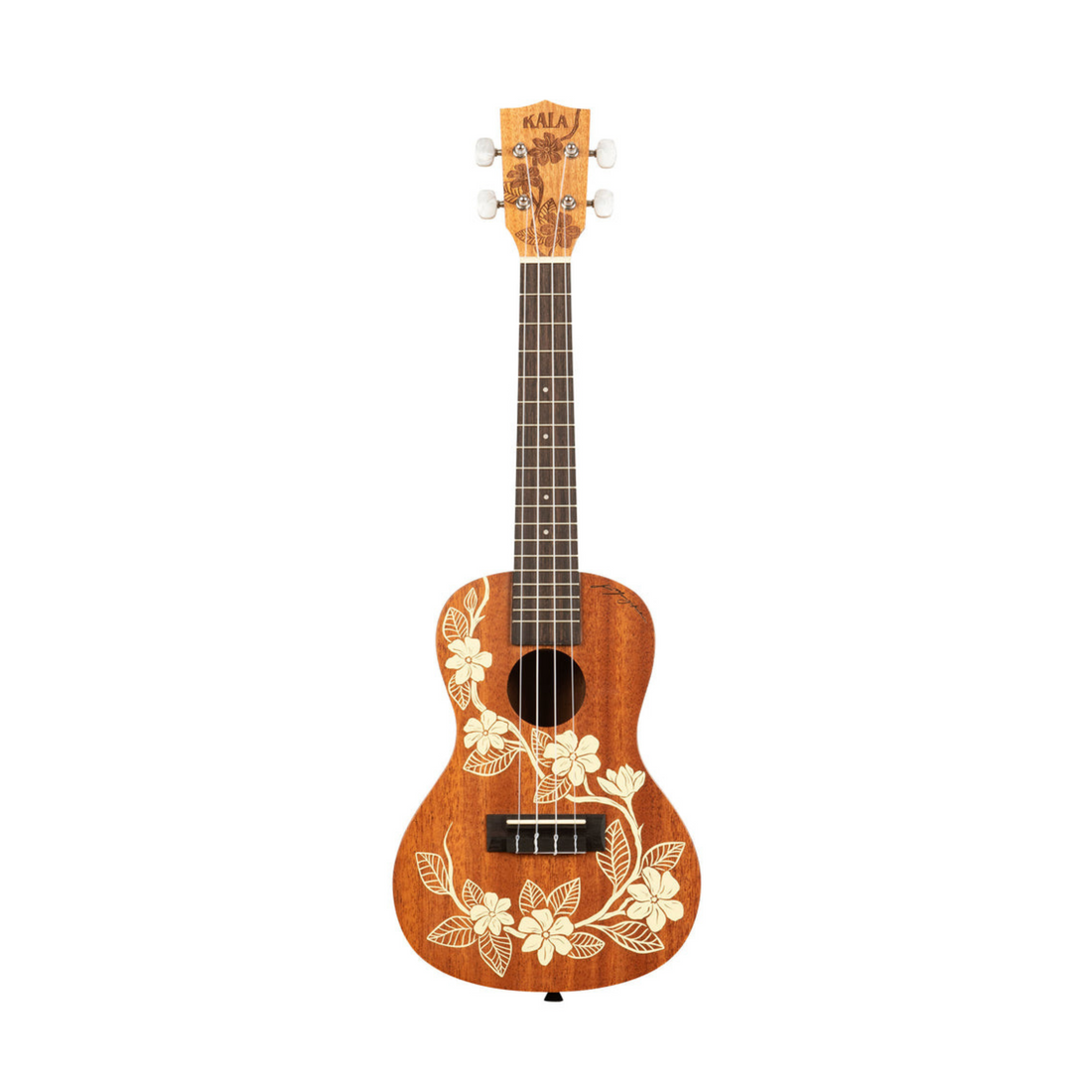 Kala KA-GARDENIA-C Gardenia Mahogany Concert Ukulele, showcasing rich mahogany tones and a gardenia-inspired design.