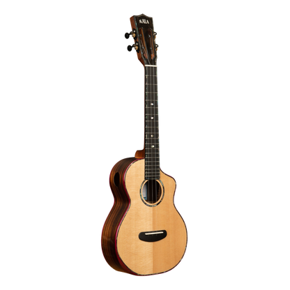 Kala Contour Deluxe Tenor Ukulele – Solid Spruce &amp; Rosewood with Cutaway + Bag - KA-CTD-SSRW-TG-C