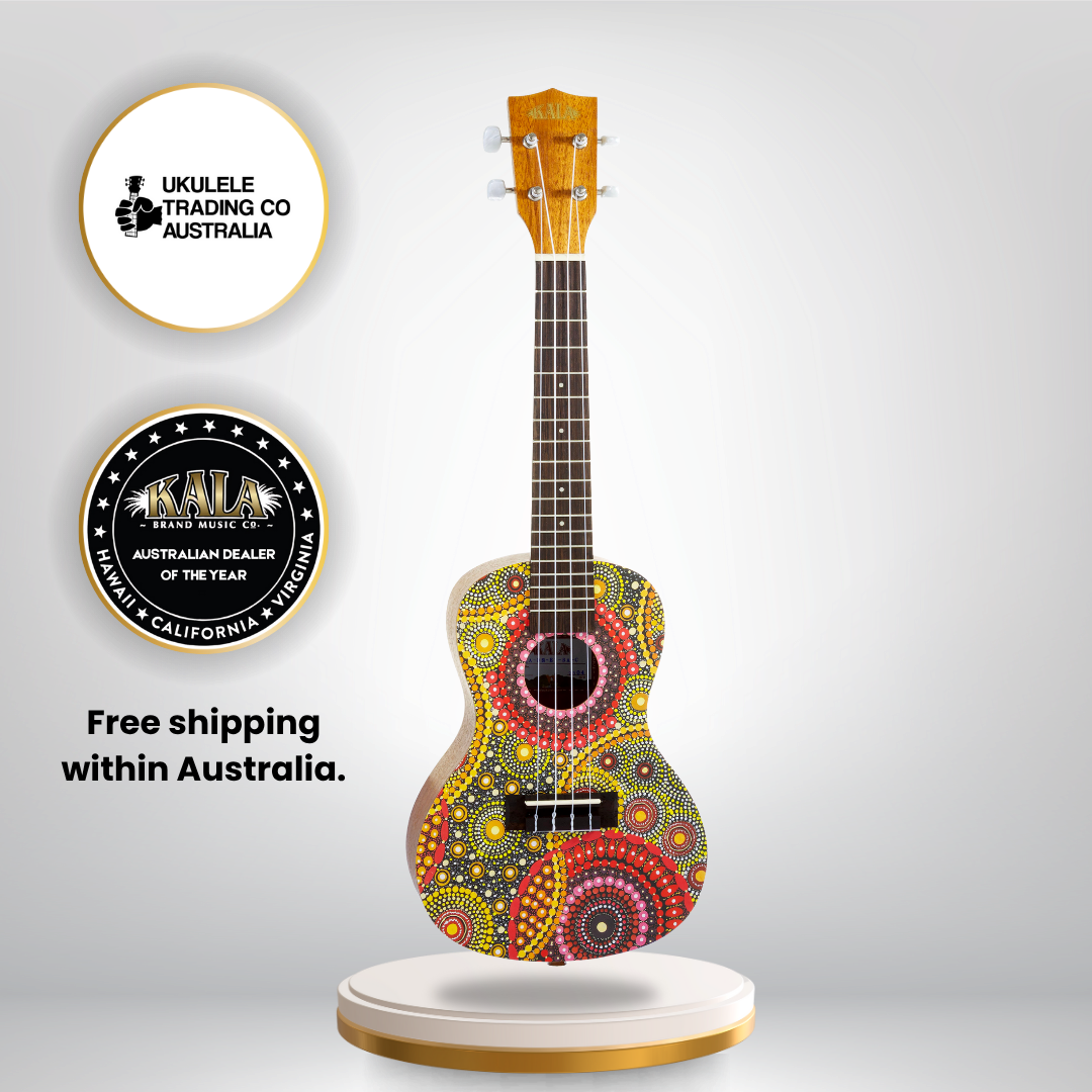Kala Desert Storylines Blackwood Apple Concert Ukulele by Evelyn Young