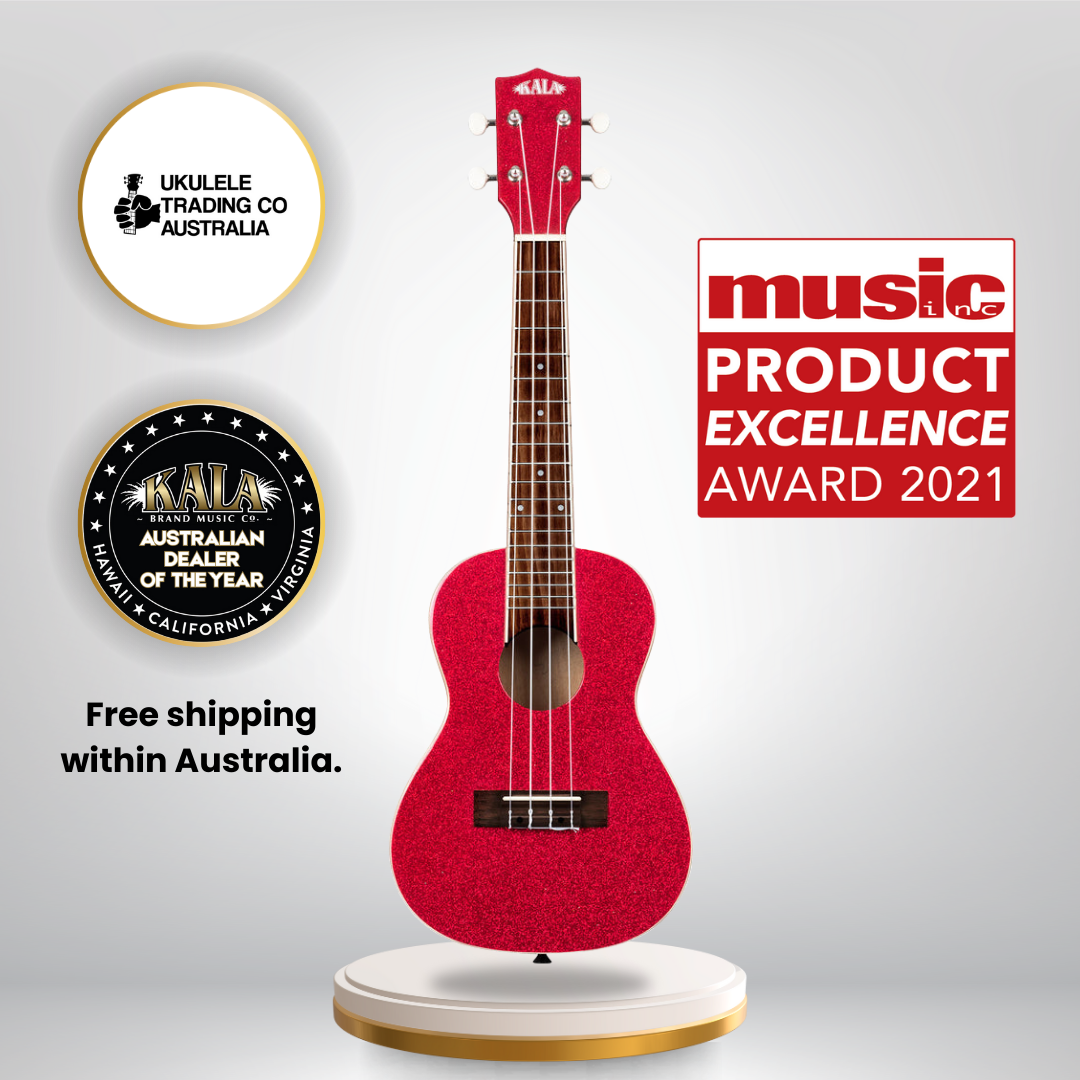 KALA KA-SPRK-RED Ritzy Red Sparkle Concert Ukulele with gigbag – Kala brand uke for beginners