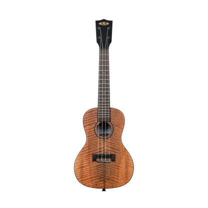 Kala KA-CM-C Curly Mango Concert Ukulele, featuring stunning curly mango wood for vibrant tones and a smooth playing experience.