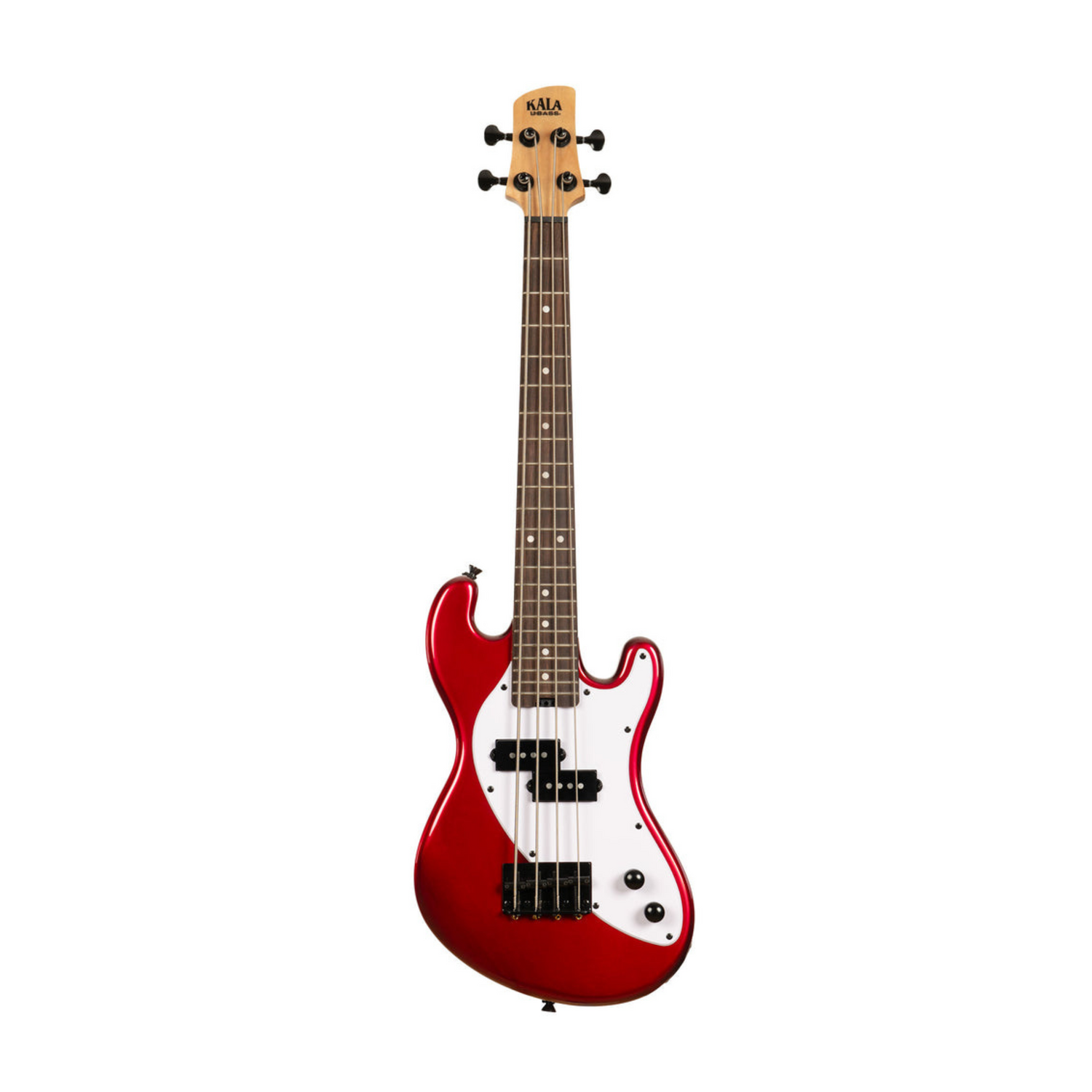 Kala UBASS-SB-RD-FS Candy Apple Red Fretted U•BASS® with solid body, vibrant tone, and smooth playability for dynamic bass sounds.