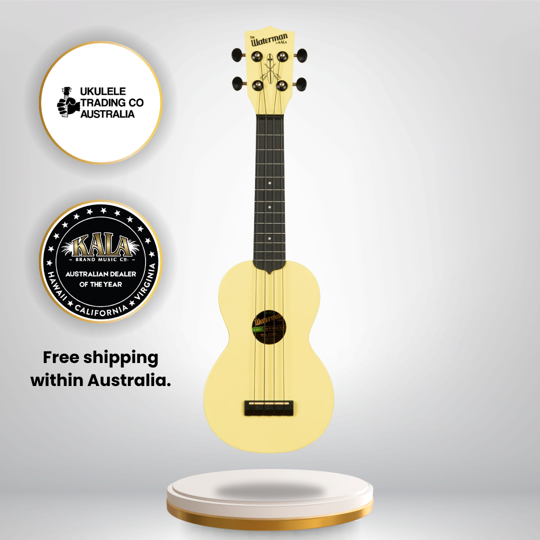 KA-R-WMG-YL-S Kala Waterman Glow-in-the-Dark Soprano Ukulele Recycled Eco-Friendly Ukulele Australia