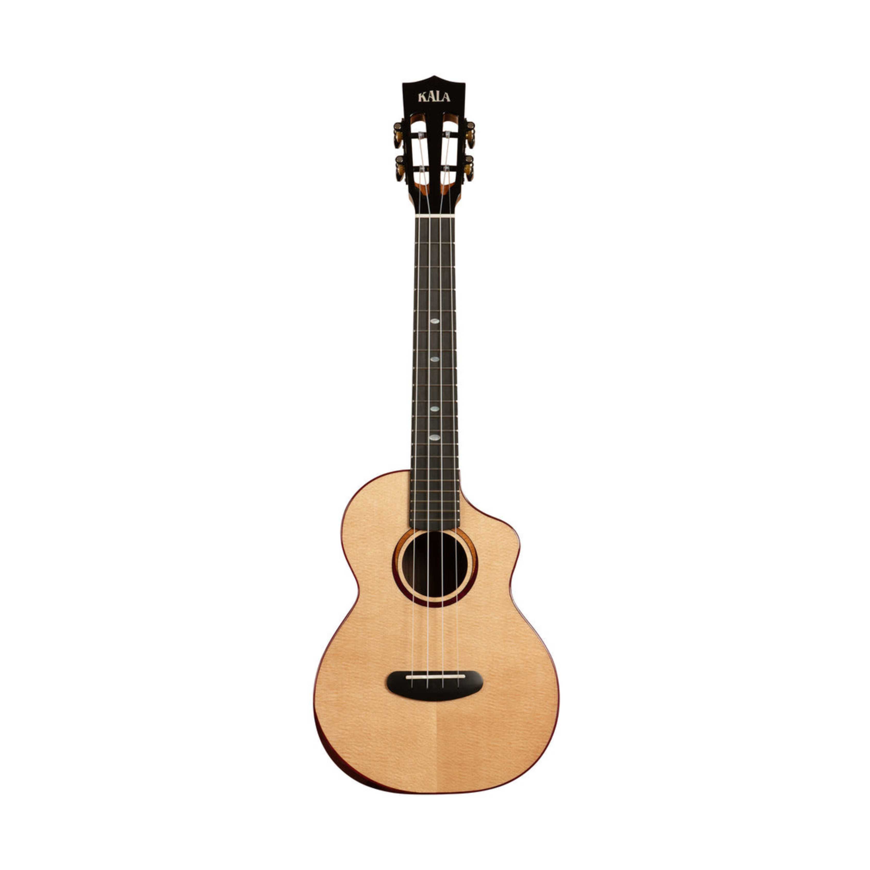 Kala KA-CT-SSRW-TG-C Contour All Solid Gloss Spruce Rosewood Tenor Ukulele with 17-inch scale, 18 frets, and rich tonal quality.