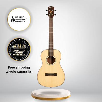 Kala 20th Anniversary Solid Spruce Quilted Sapele Baritone Ukulele