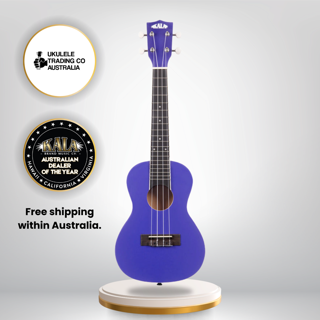 Kala KA-CANDY-BER Blackberry Concert Ukulele with high gloss finish and Aquila strings