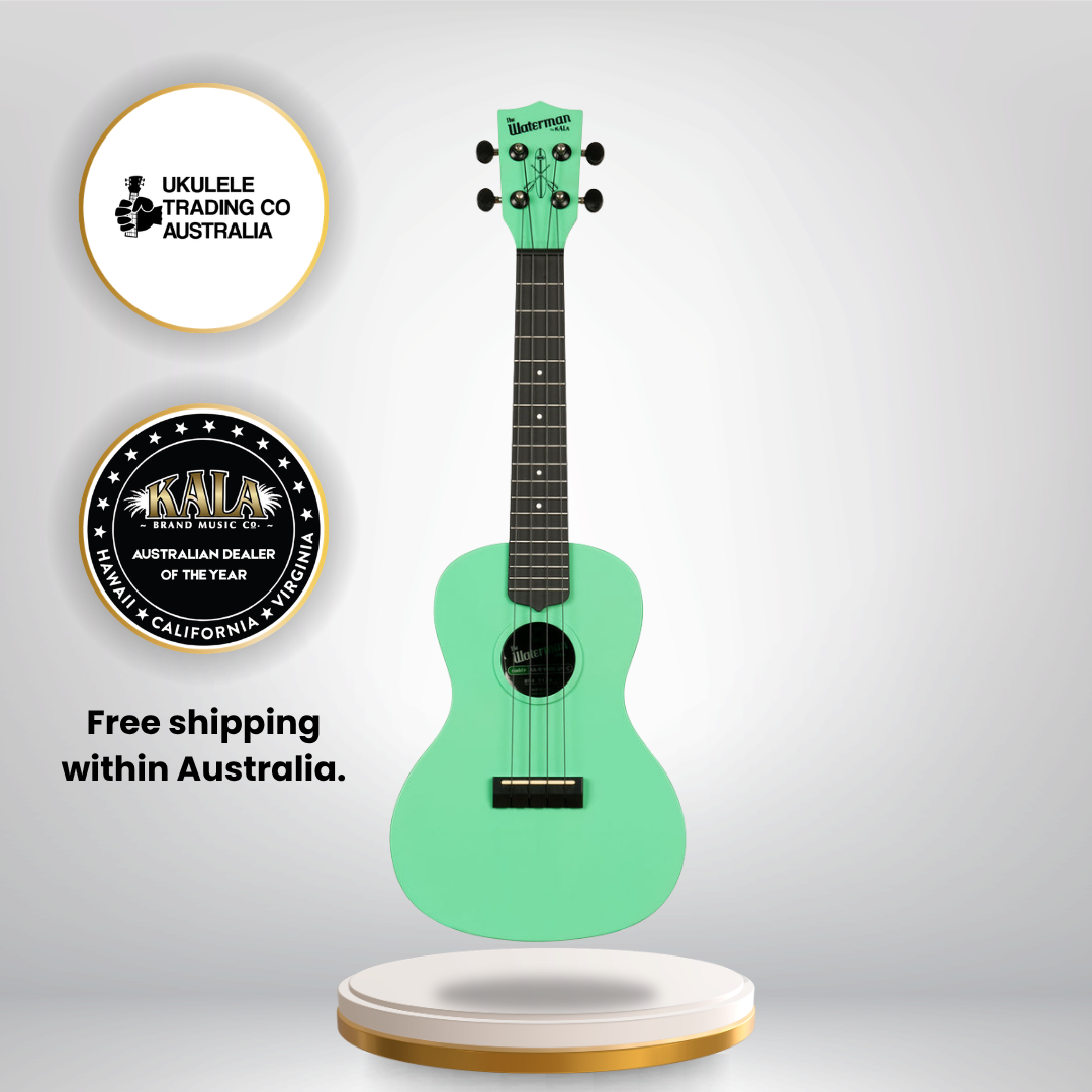 KA-R-WMS-GN-C Kala Waterman Concert Ukulele Recycled Eco-Friendly Concert Ukulele Australia