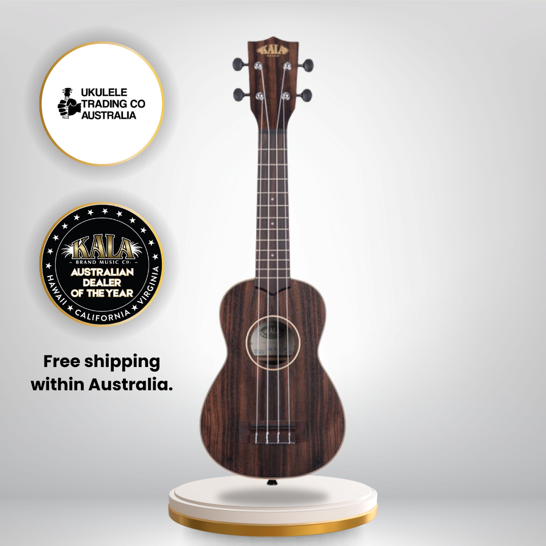 Kala KA-EBY-S Striped Ebony Soprano Ukulele with Gigbag