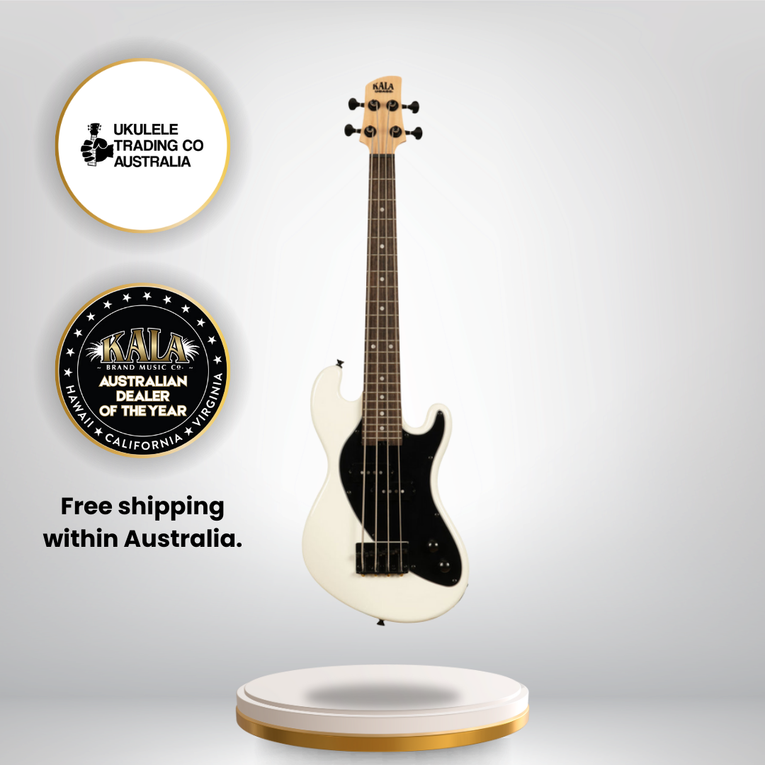 Kala Solid Body 4-String Sweet Cream Fretted U•BASS® – UBASS-SB-CR-FS