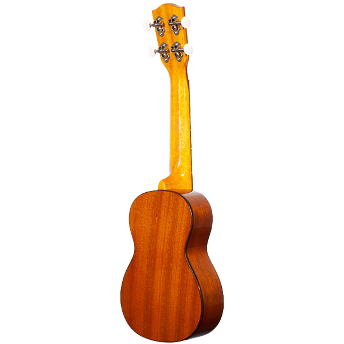 All-solid mahogany Ohana SK-35G soprano ukulele with gloss finish and vintage detailing.