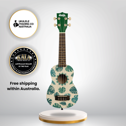 NUK-MONSTERA Kala Ukadelic Monstera Soprano Ukulele Tropical Plant Art Ukulele Australia