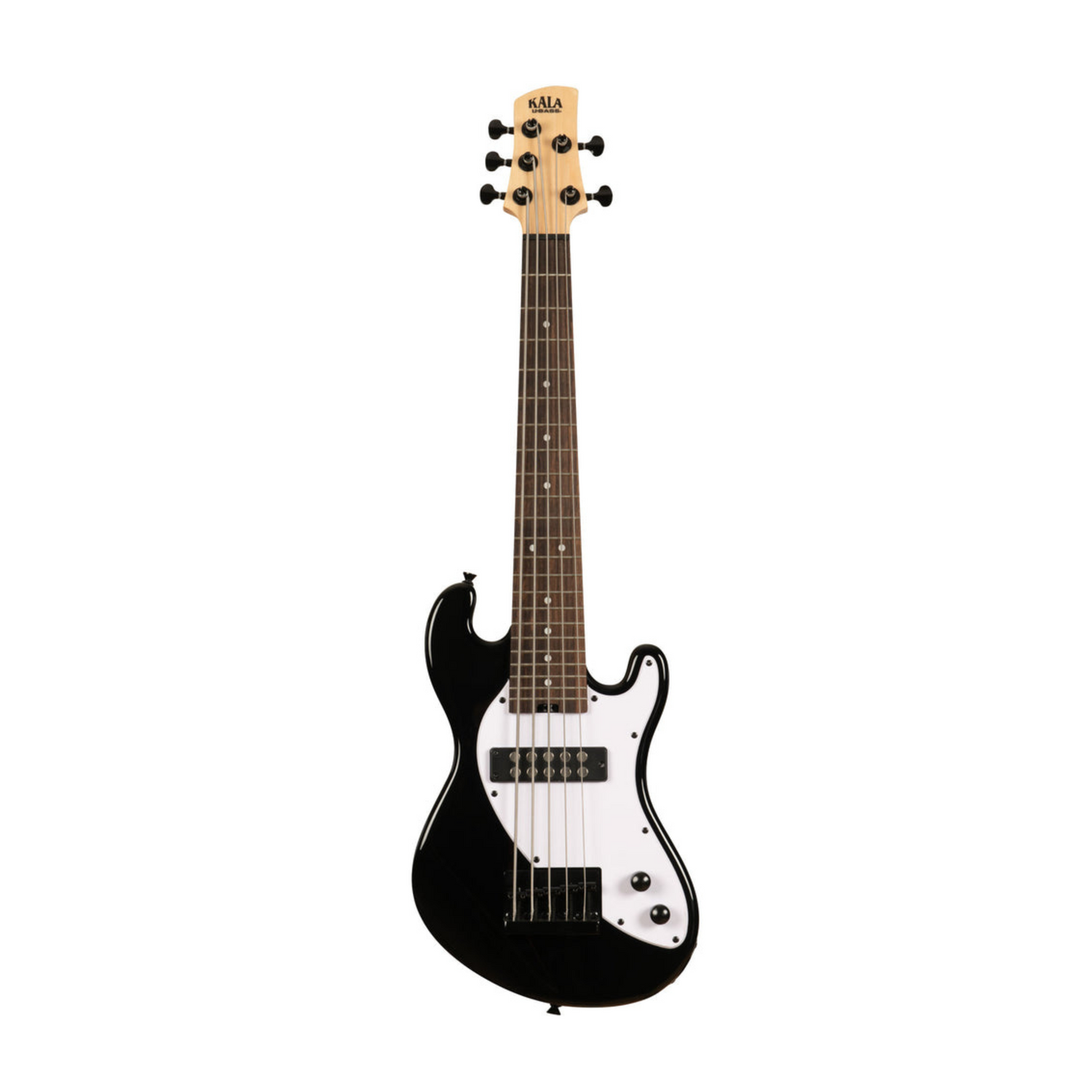 Kala UBASS-SB5-BK-FS Solid Body 5-String Jet Black Fretted U•BASS with a bold, deep sound and sleek design, ideal for bass players.