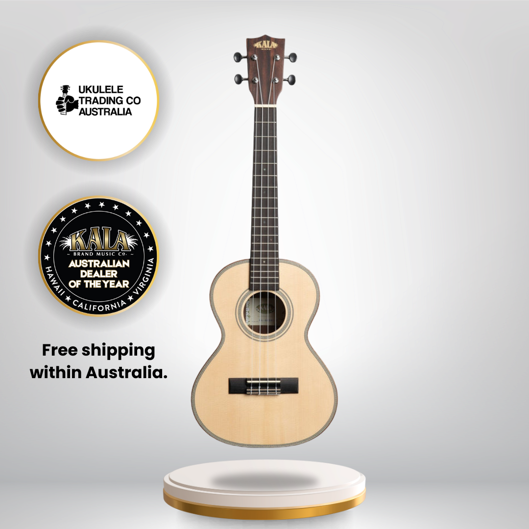 Kala KA-SSEBY-T Tenor Ukulele solid spruce top striped ebony sides