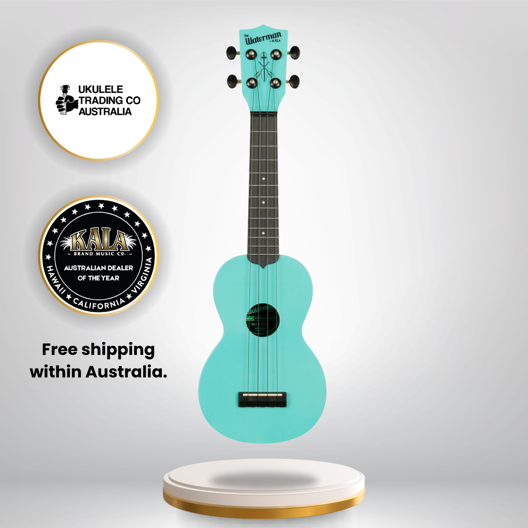 KA-R-WMG-BL-S Aqua Mist Glow In The Dark Soprano Recycled Waterman Ukulele