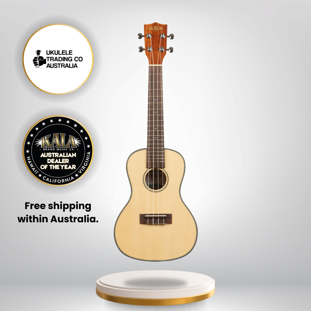 Kala KA-SCG Concert Ukulele – Solid Spruce Top, Mahogany Back &amp; Sides, Gloss Finish w/ Gigbag